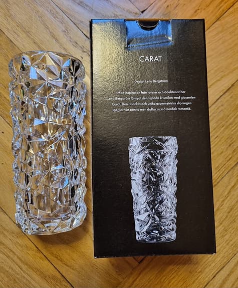 *Ny* Orrefors Carat Kristallvas - Design Lena Bergström - blomvas inredning