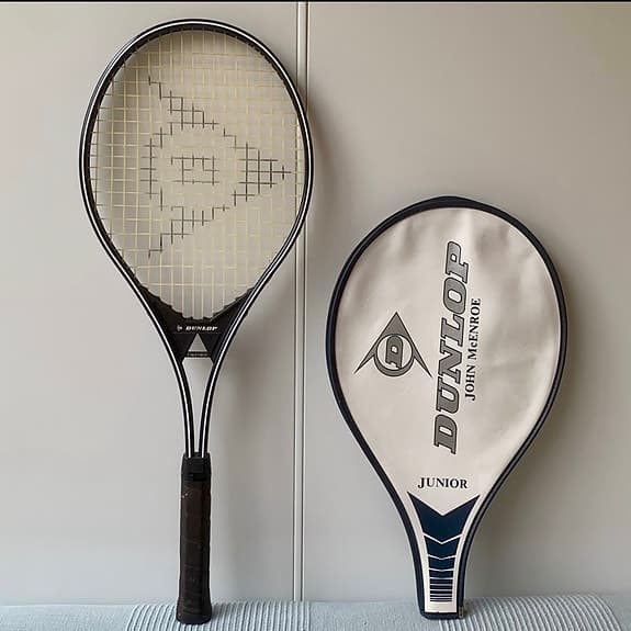 Vintage 1983 Dunlop J. McENROE tennisracket junior MKT FINT SKICK cover fodral
