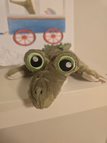 Mjukisdjur set med krokodil, hund, kanin, giraff och nallebjörn