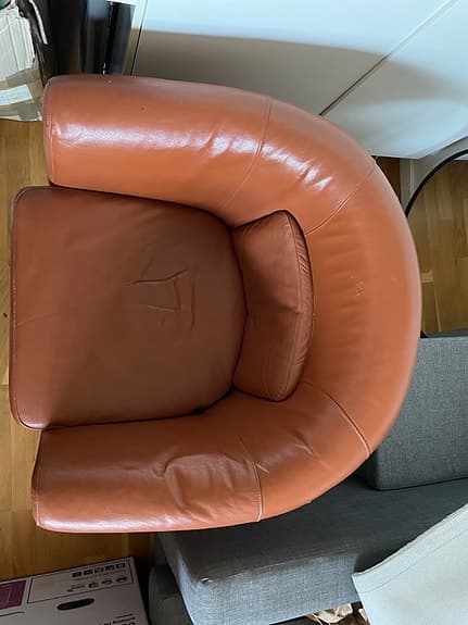 IKEA vintage fåtölj i brunt läder