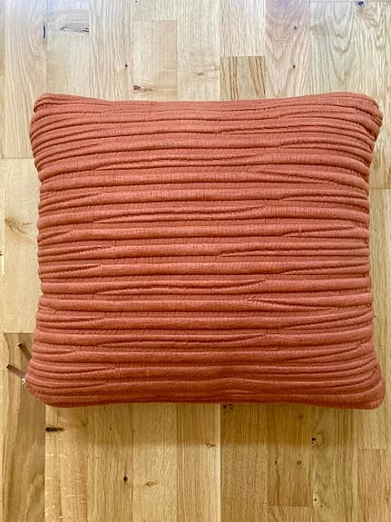 Nytt kuddfodral terrakotta vågig randig textur 100% bomull (flera finns)