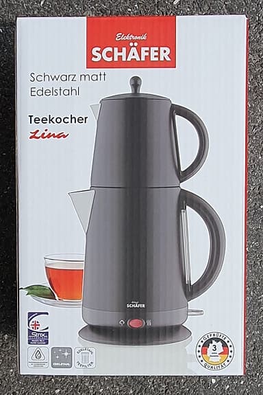 Schäfer Vattenkokare/Tekokare Svart Matt 1,0+1,7 liter 1850-2200W