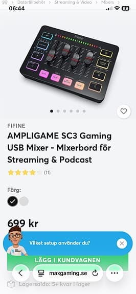 Fifine Ampligame SC3 Gaming USB Mixer