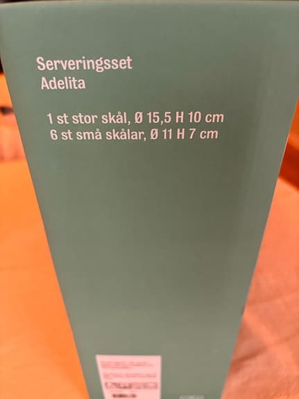 Mio Adelita Serveringsset i porslin 7 delar oanvänd