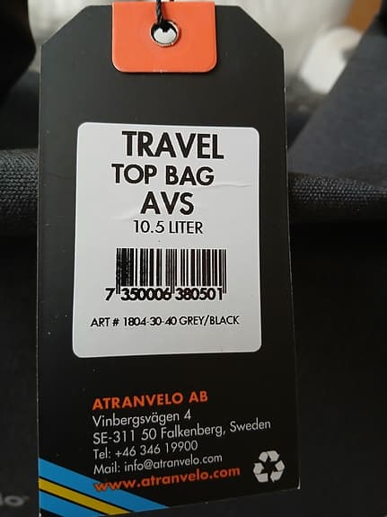 Altan Velo travel top bag/ cyceLAB