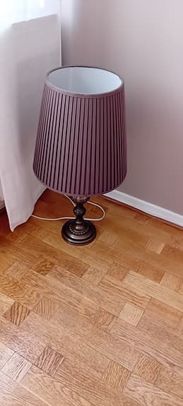 Bord/golvlampa , brun, höjd 66 cm, skärmdiameter 33 cm, brädd 33 cm