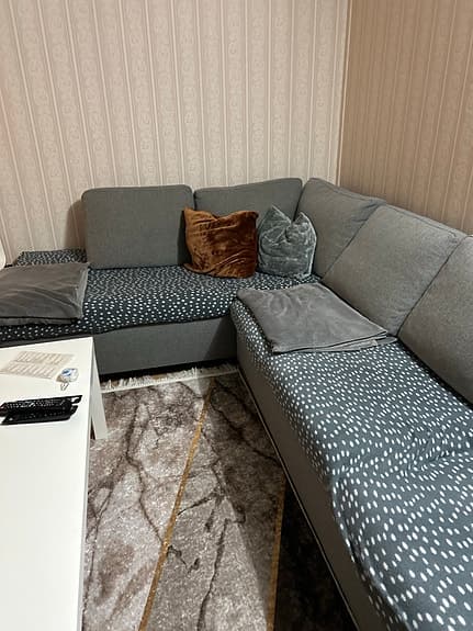 soffa hörnsoffa grå