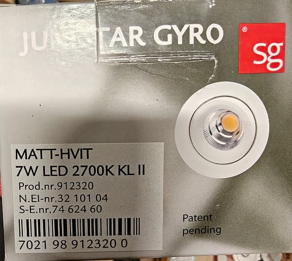 4st Junistar Gyro Vit 7W 2700K