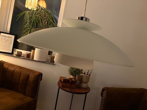 Taklampa frostat glas Louis Poulsen liknande