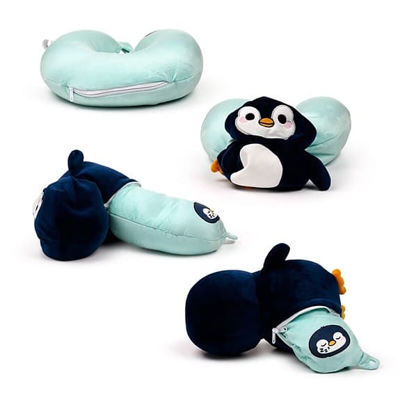 Swapseazzz Adoramals Ocean Pingvin – 2-i-1 Plysch Resekudde & Leksak