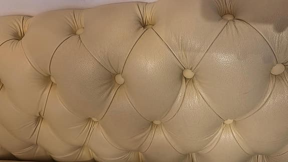 Alberto Meda Chesterfield soffa beige läder