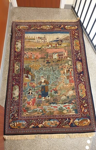 Antik handgjord Kashan-matta