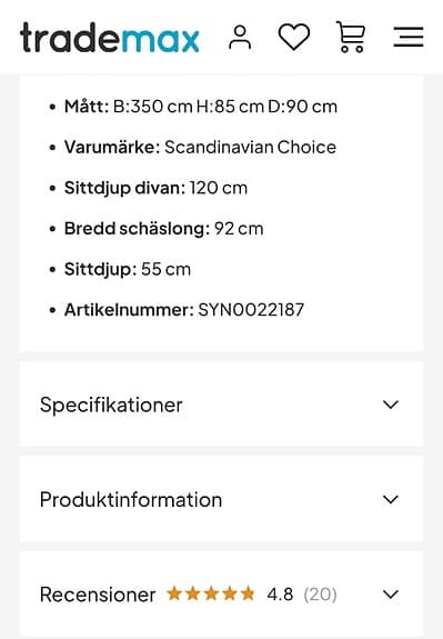 Världens mysigaste soffa säljes pågrund av flytt
