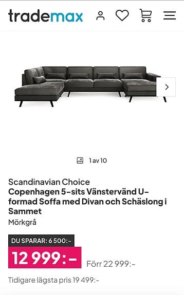 Världens mysigaste soffa säljes pågrund av flytt