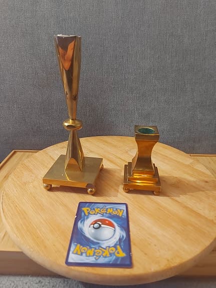 Gusum mässing ljusstakar set klassisk modern skandinavisk design tunga kvalitet