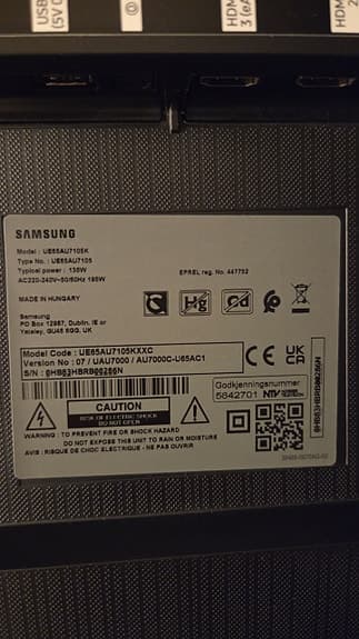 Samsung UE65AU7105KXXC TV 65 tum UHD