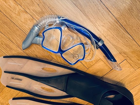 Snorkelset med fenor, mask och snorkel