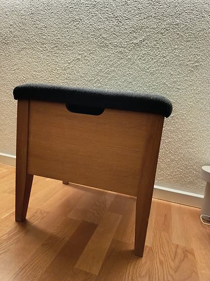 Klinte bänk 45 cm ek med ulltyg