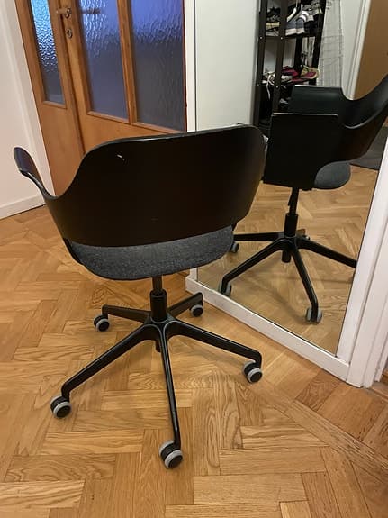 IKEA Fjällberget kontorsstol svart med tygsits