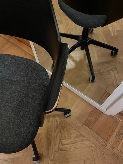 IKEA Fjällberget kontorsstol svart med tygsits