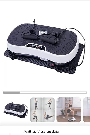 FitNord Vibrationsplatta Svart Vit