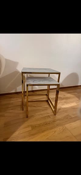 &Tradition sidobord med marmorskiva och guldfärgad metallram