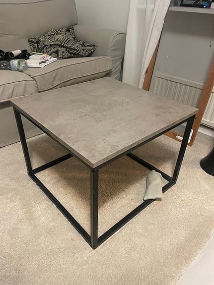 IKEA Holger Strøm soffbord betongfärgad svart ram