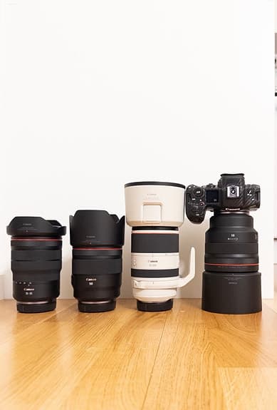 Canon R5, canon RF 85mm f1.2, Canon RF 15-35 f2.8 Mavic mini 4pro