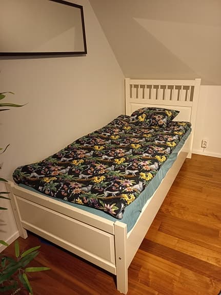 IKEA Hemnes, vit enkelsäng i trä, 90cm