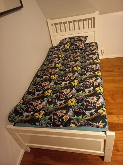 IKEA Hemnes, vit enkelsäng i trä, 90cm