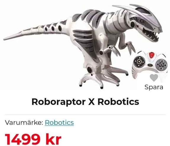Robotics Roboraptor X leksak dinosaurie med fjärrkontroll
