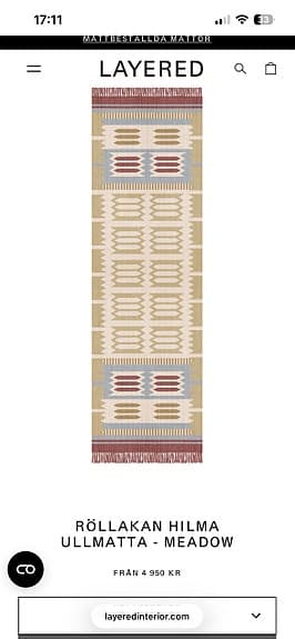 Layered matta - RÖLLAKAN HILMA ULLMATTA : MEADOW