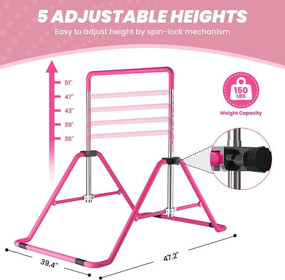 HELT NY Rosa gymnastikstång / hemmagym / gymastikbar för barn