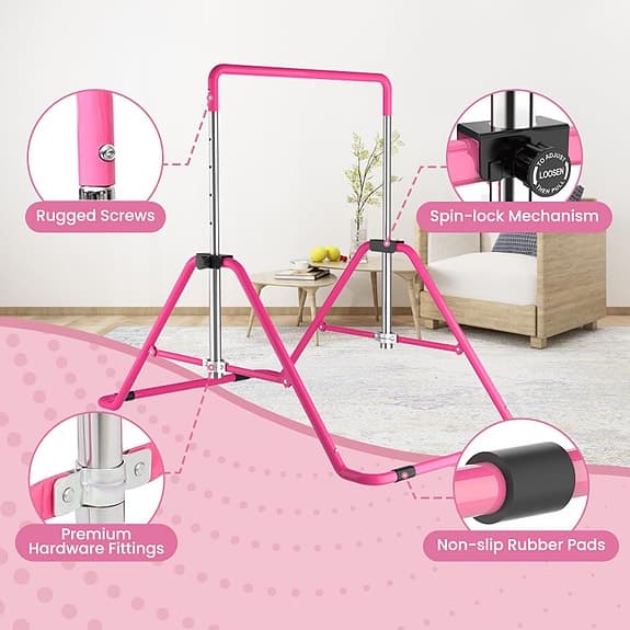 HELT NY Rosa gymnastikstång / hemmagym / gymastikbar för barn