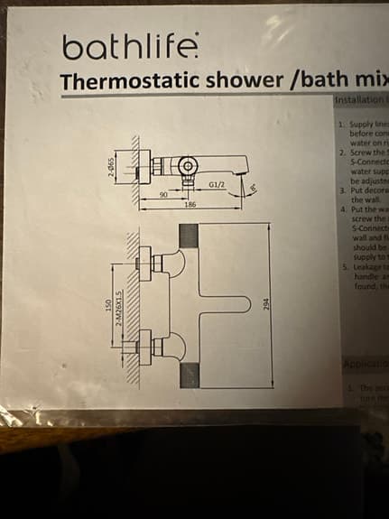 Bathlife Vidd Tapp 30/MD Eco Termostatblandare svart - badkarsblandare