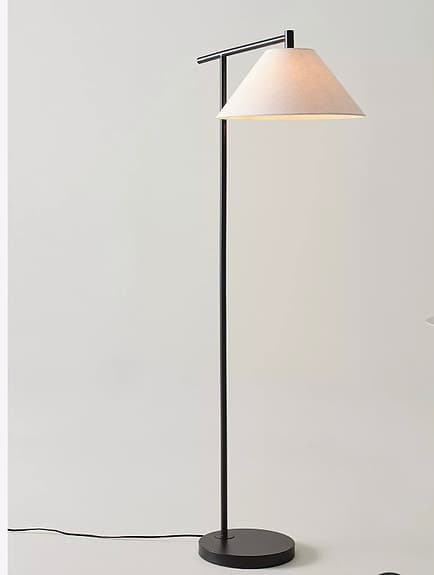 Ellos Golvlampa svart med vit/ljus beige lampskärm