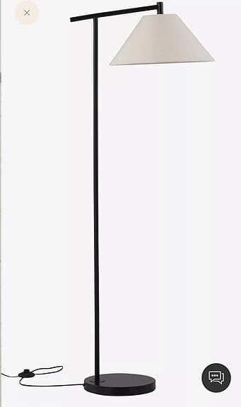 Ellos Golvlampa svart med vit/ljus beige lampskärm