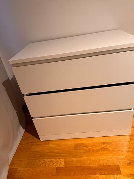 IKEA Carl Thore byrå vit med tre lådor