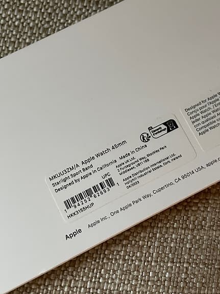 HELT NY oöppnad Apple Sportband för Apple Watch (M/L, Starlight, 45mm)