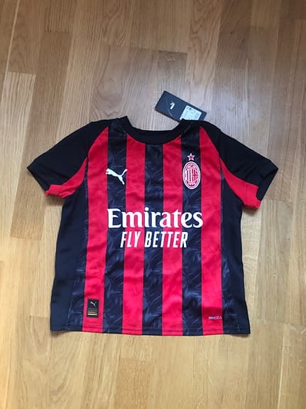 Puma AC Milan Fotbollströja 128 svart och röd