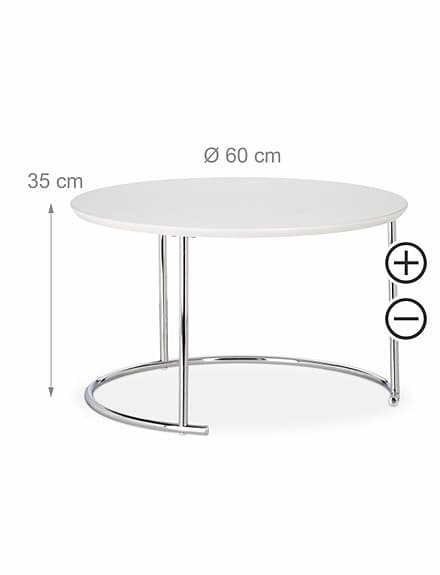 Relaxdays soffbord/sidobord 2-pack – vit/krom (Ø60 + Ø40)