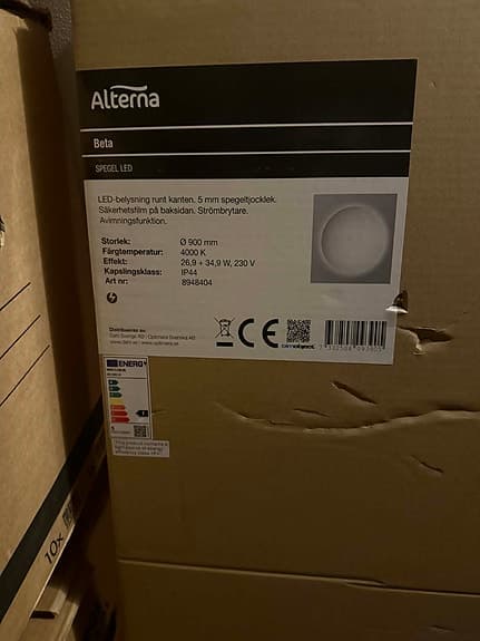 Belyst badrumsspegel - Alterna Beta Rund