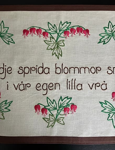 Väggbonad - Glädje sprida blommor små i vår egen lilla vrå