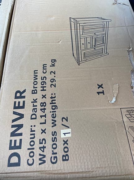 Denver skänk 148x45x95 cm mörkbrun trä