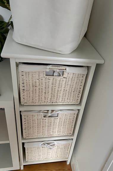 OURE Byrå OURE 3 korgar vit, Jysk