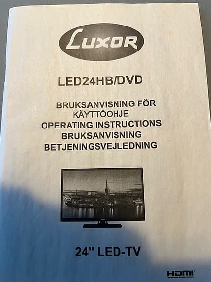 Luxor 24" TV, 220/12V, med DVD