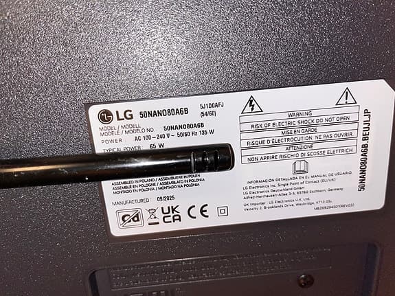 LG 50" NanoCell AI NANO80 4K Smart TV 2025