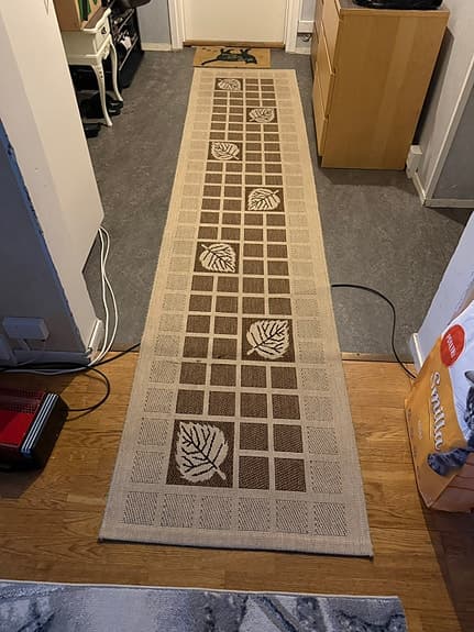 Gångmatta 75 × 340 cm - Lövmönster