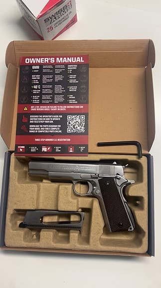 airsoft colt 1911 full metal blowback silver