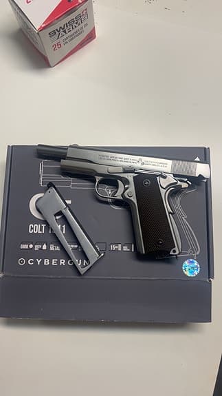 airsoft colt 1911 full metal blowback silver
